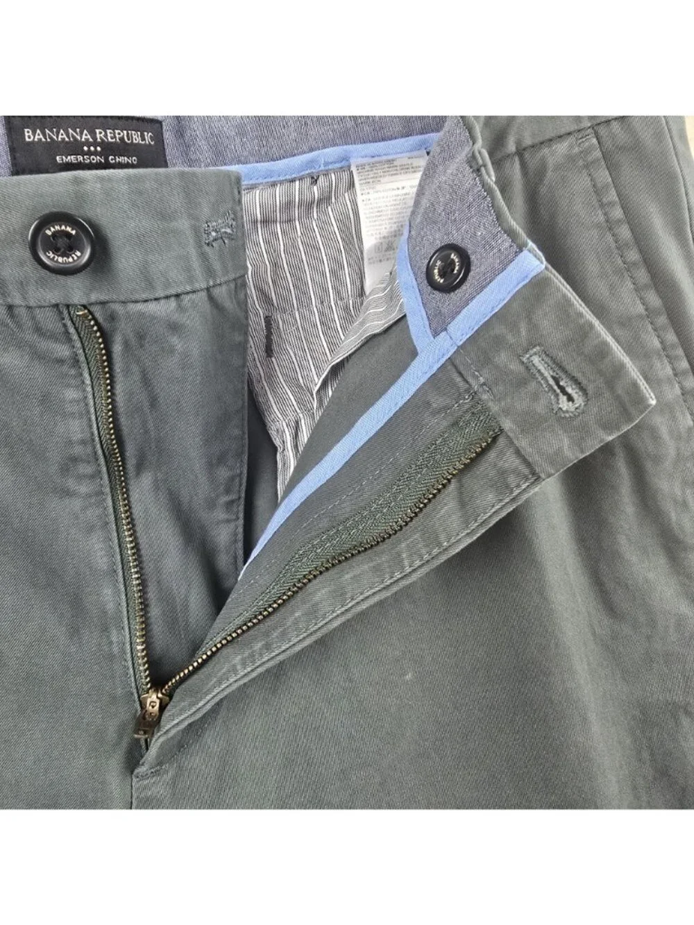 Banana Republic Emerson Chino Pants 36x32 Green Cotton Mens